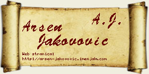 Arsen Jakovović vizit kartica